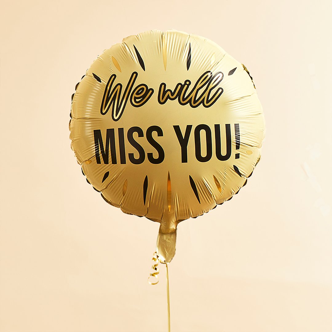 Cream We Will Miss You 22" Foil Balloon
