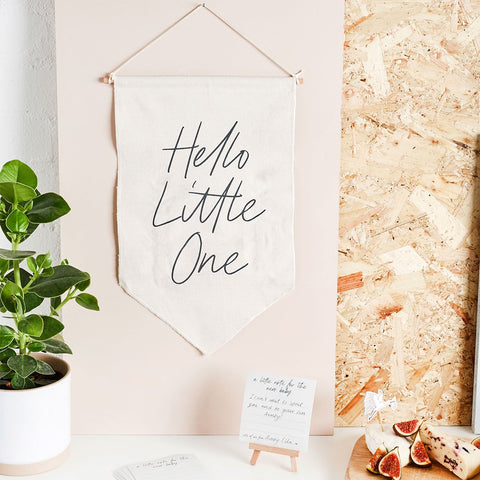 Baby Shower Canvas Keepsake Sign & Note Cards