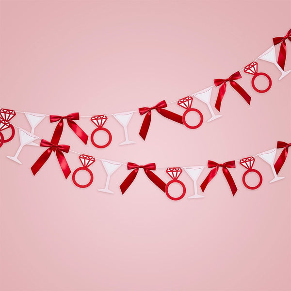 Cocktails, Rings & Satin Bow Garland 2m