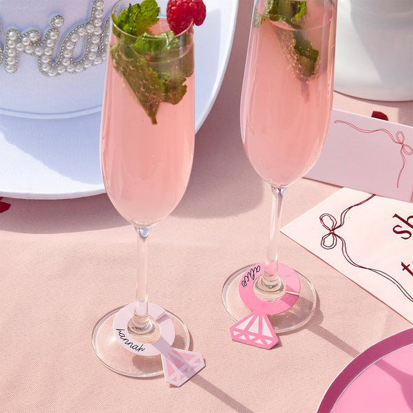 Pink Ring Glass Markers - 12 pack