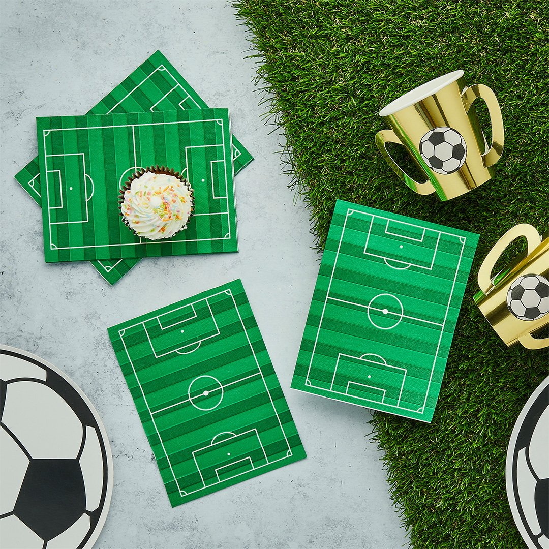 Football Pitch Paper Napkins - 16 pack