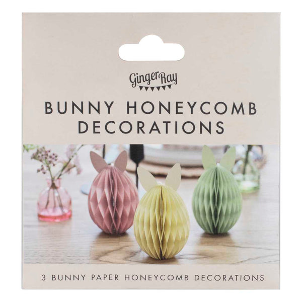 Bunny Honeycomb Decorations 3 Pack