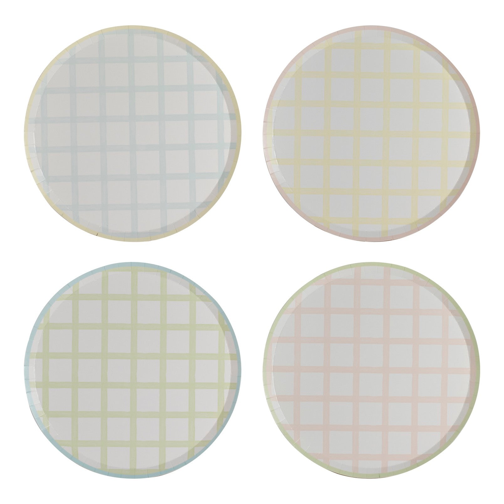 Pastel Gingham Paper Plates