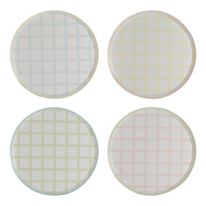 Pastel Gingham Paper Plates