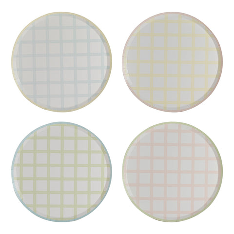 Pastel Gingham Paper Plates