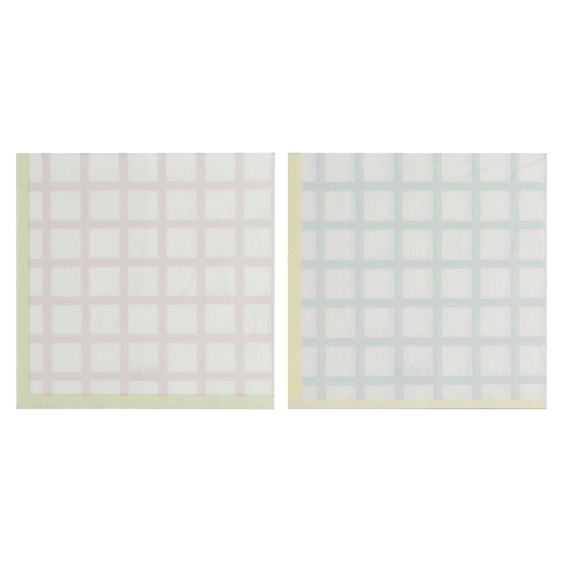 Pastel Gingham Paper Napkins