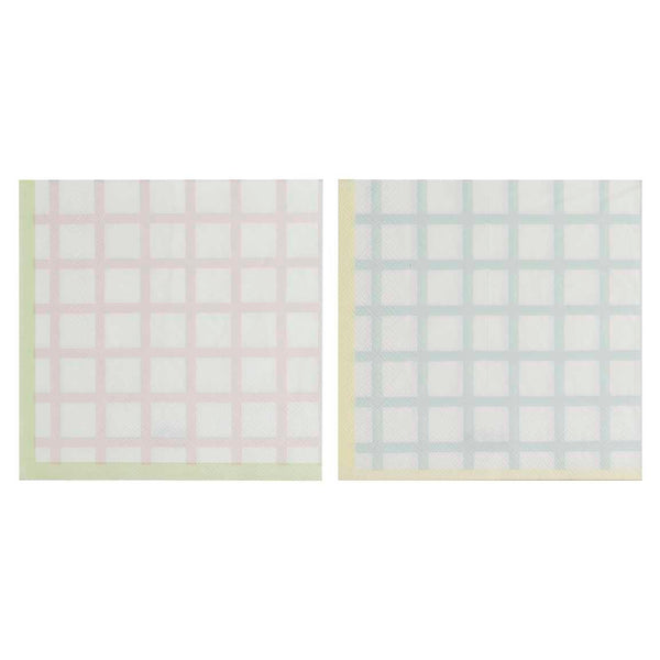 Pastel Gingham Paper Napkins