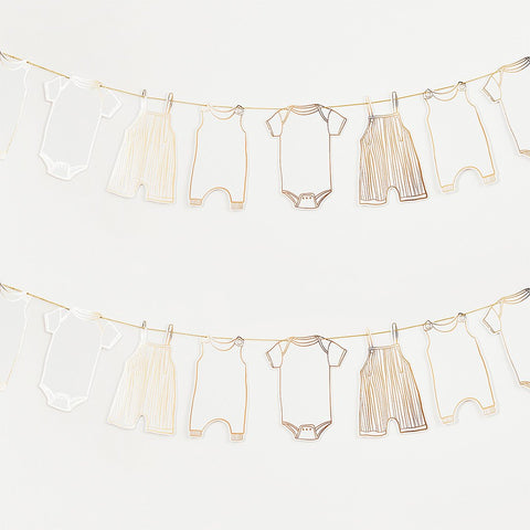 Gold Baby Grow Garland 2.5m
