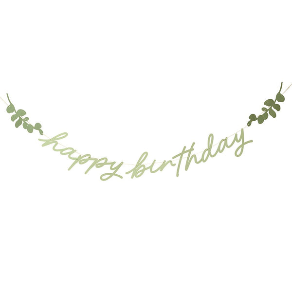 Botanical Happy Birthday Card Banner 2m