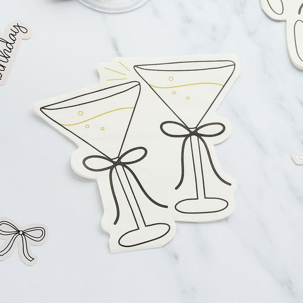 Cocktail Shaped Paper Napkins - pack of 16