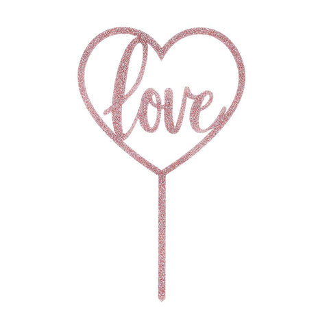 Rose Gold Love Acrylic Cake Topper