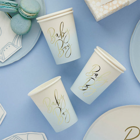 Baby Boy Paper Cups - 8 pack