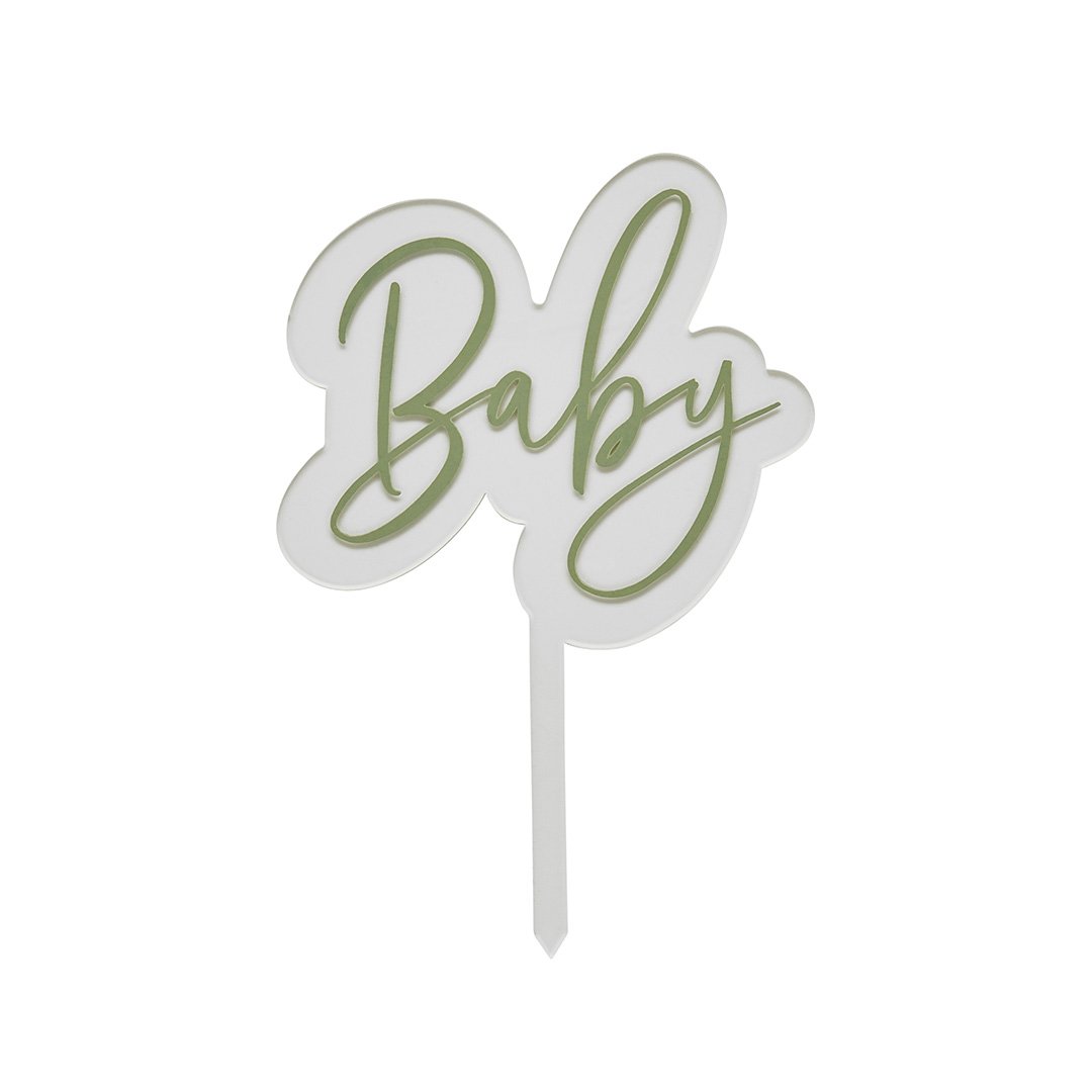 Sage Baby Acrylic Cake Topper