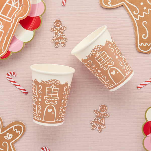 Gingerbread House Paper Cups 8 pack