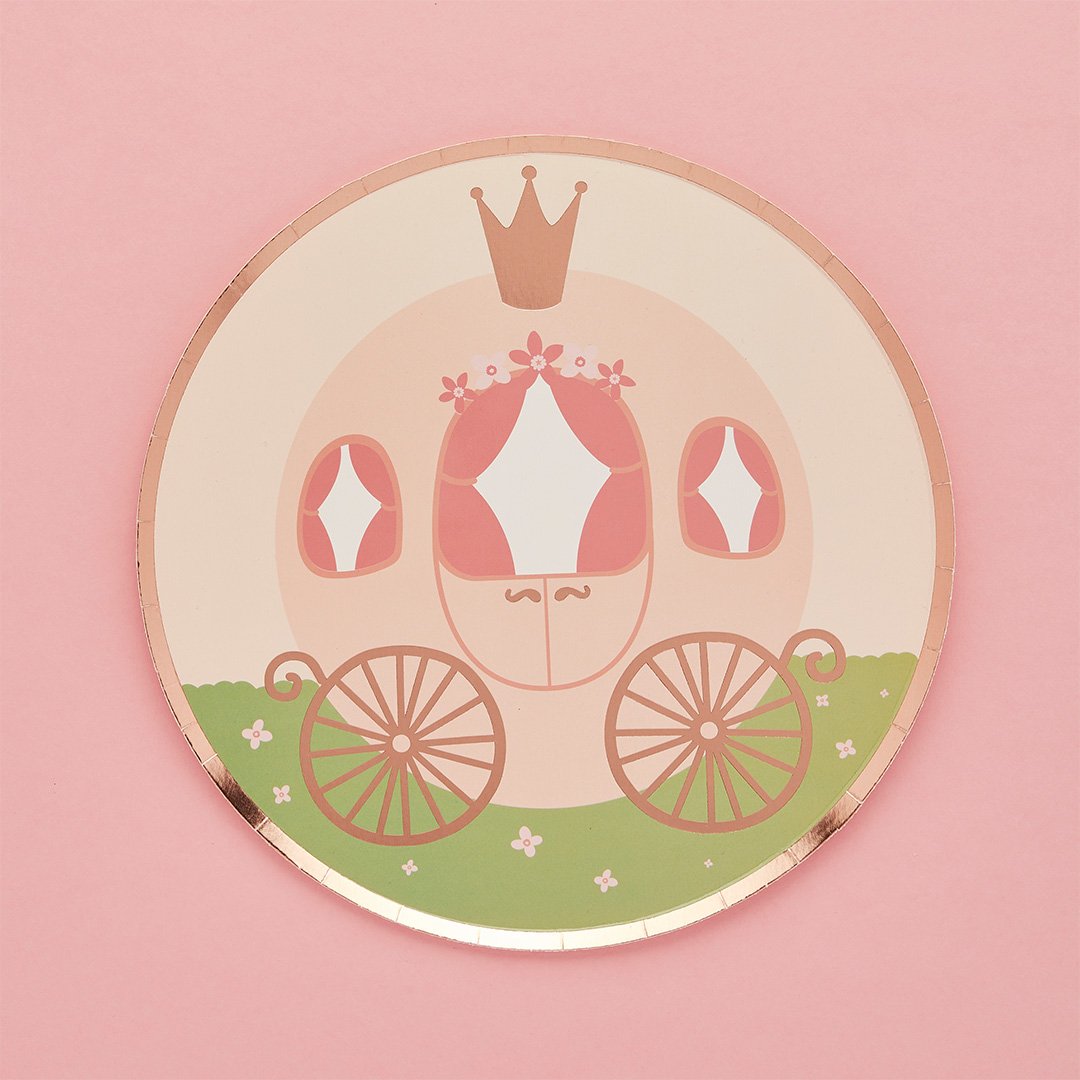 Princess Carriage Paper Plates - 8 pack