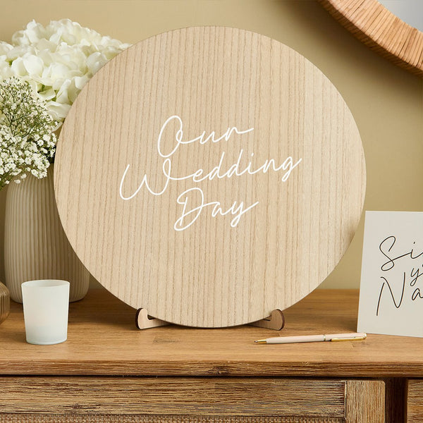 Wooden Our Wedding Day Guest Book Sign