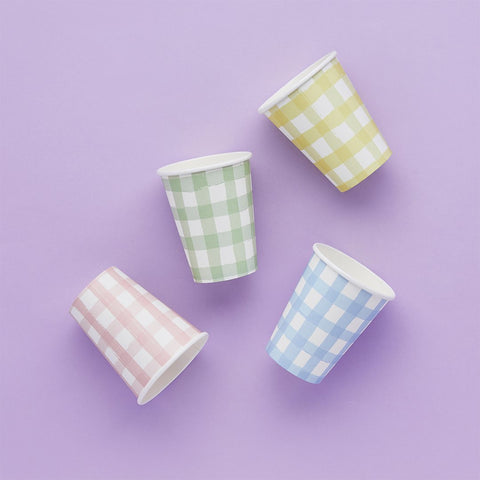 Gingham Paper Cups 8 pack