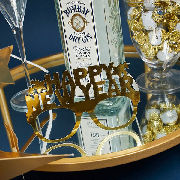 Gold Happy New Year Paper Glasses - 10 Pack