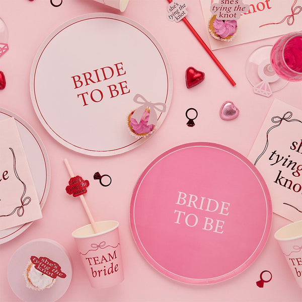 Bride To Be Pink Paper Plates - 8 pack