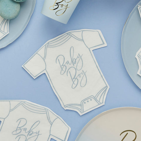 Baby Boy Baby Grow Paper Napkins - 16 pack