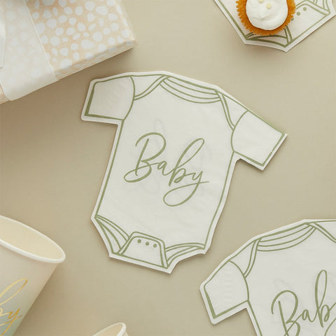 Sage Baby Grow Paper Napkins - 16 pack