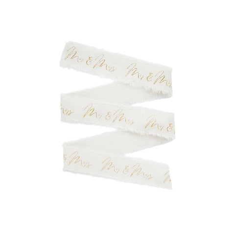 Mr & Mrs Cotton Ribbon - 25mm X 5m