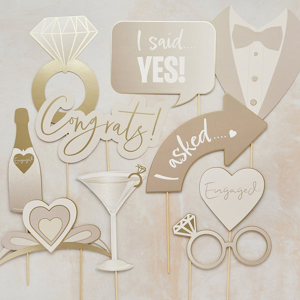 Engagement Photobooth Props - 10 pack