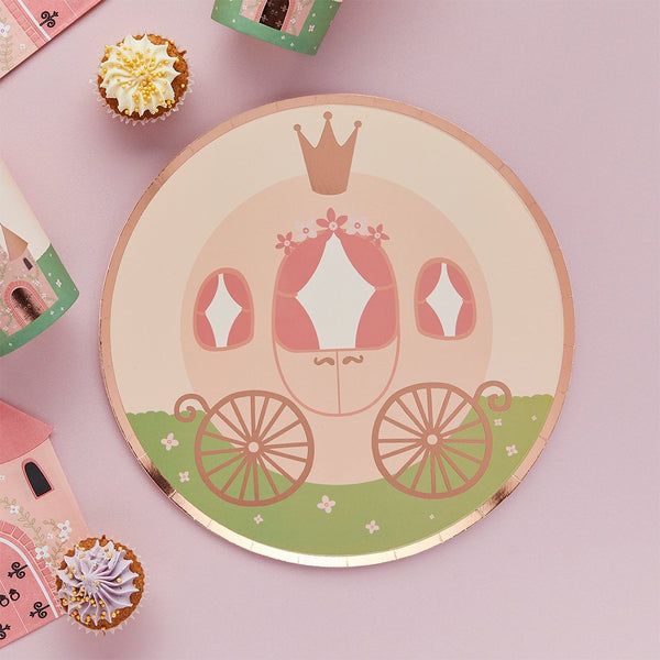Princess Carriage Paper Plates - 8 pack