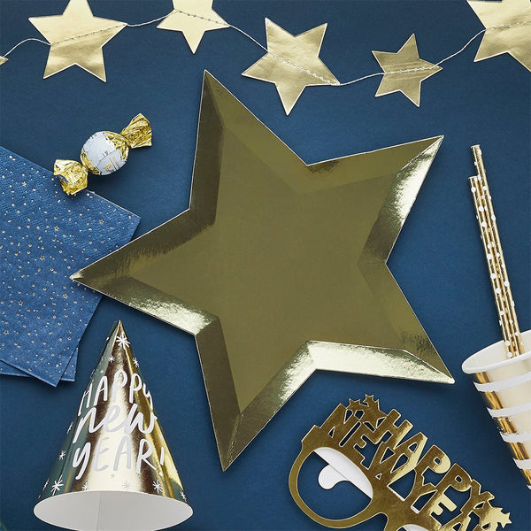 Gold Star Paper Plates