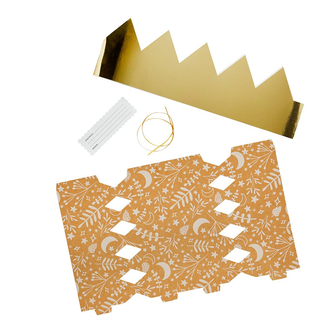 Kraft Patterned DIY Crackers - 6 Pack