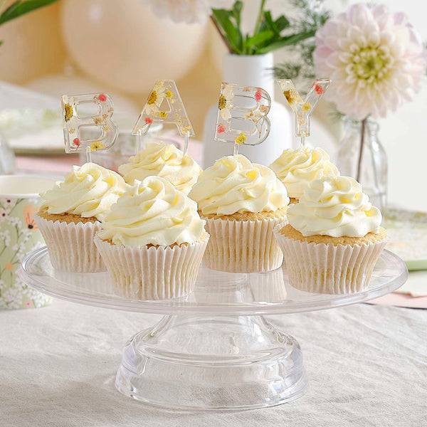 Pressed Flower Baby Cake Topper