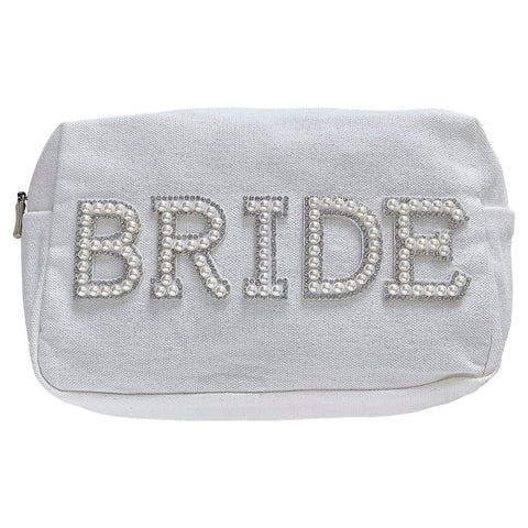 Bride Embellished Pearl Make Up Bag