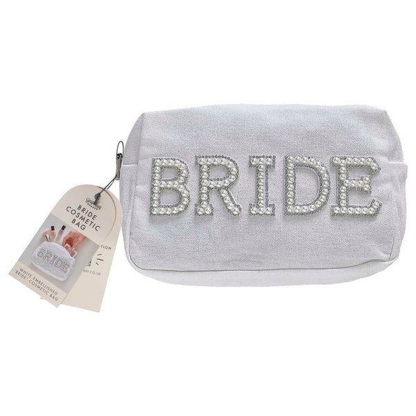 Bride Embellished Pearl Make Up Bag