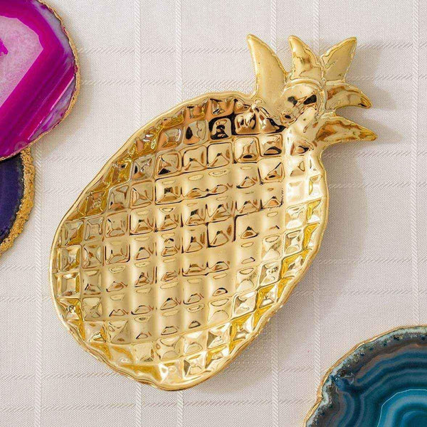 Gold Ceramic Pineapple Dish