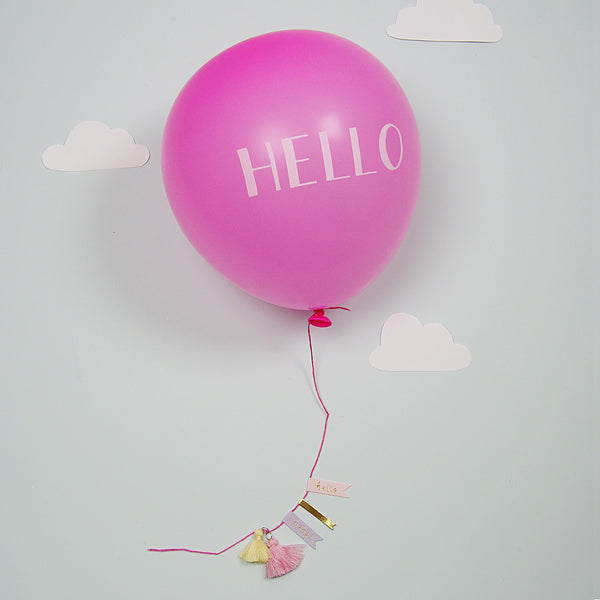 Hello Baby Pink Balloon Card