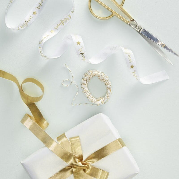 Merry Christmas Gold Foiled Ribbon Kit