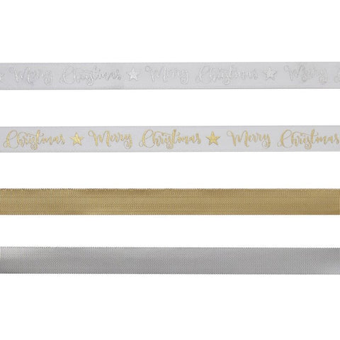 Merry Christmas Gold Foiled Ribbon Kit