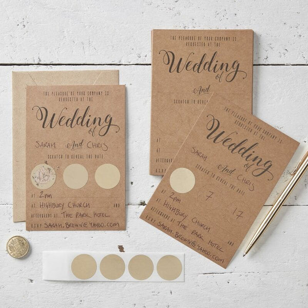 Kraft Wedding Invitations Scratch To Reveal