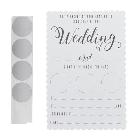 White Wedding Invitations Scratch To Reveal