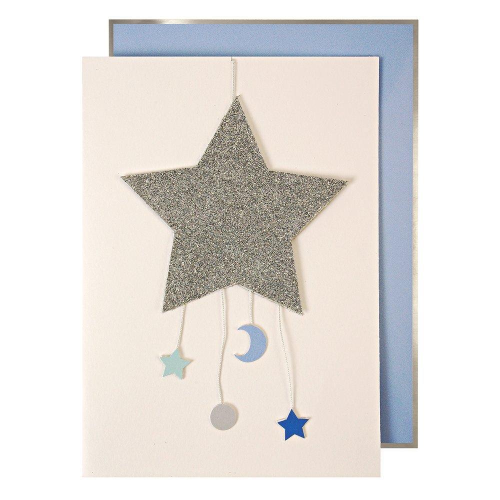 Baby Boy Star Mobile Greeting Card