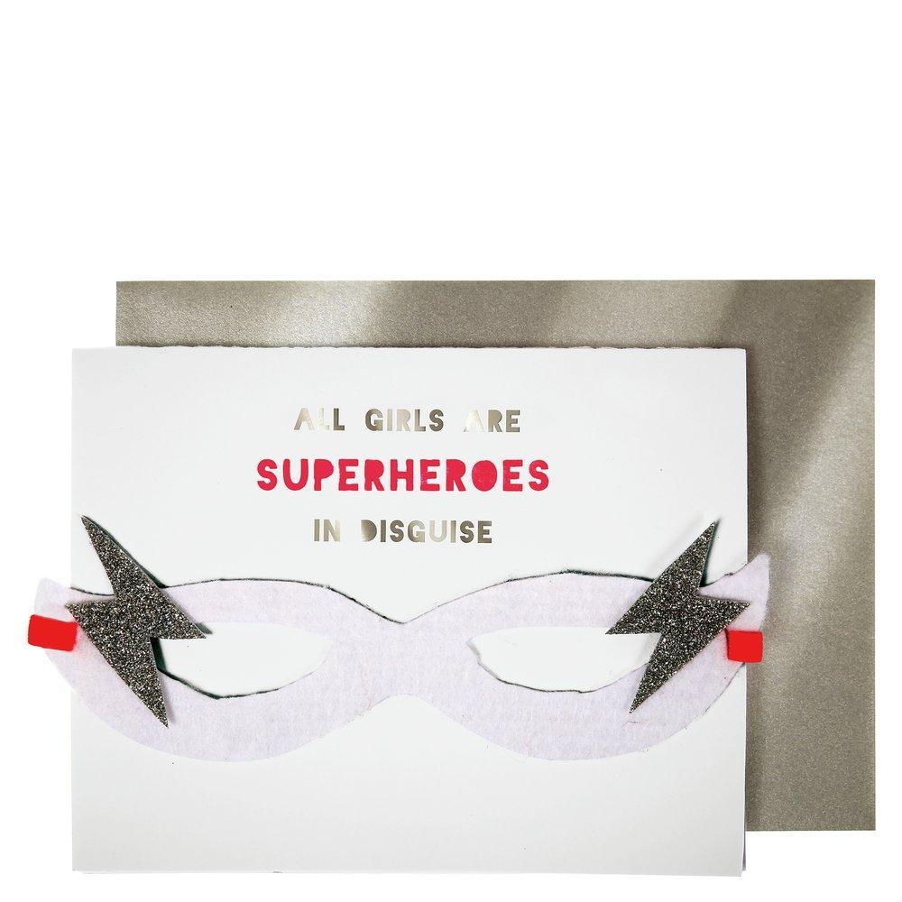 Girl Superhero Mask Card
