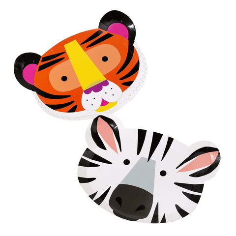 Tiger & Zebra Paper Plates (12 Pack)