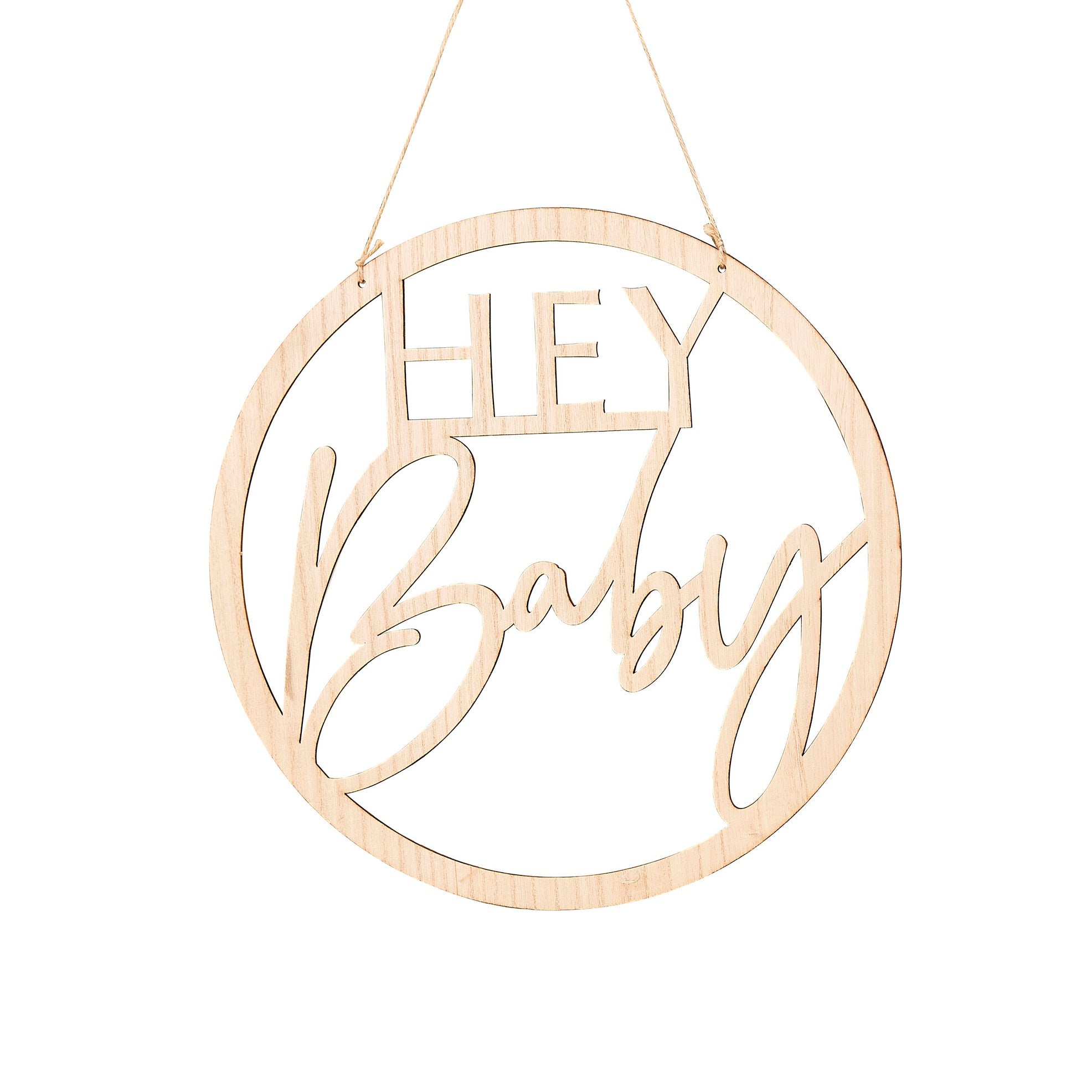 Wooden Hey Baby Sign