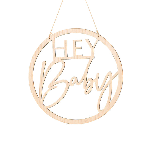 Wooden Hey Baby Sign