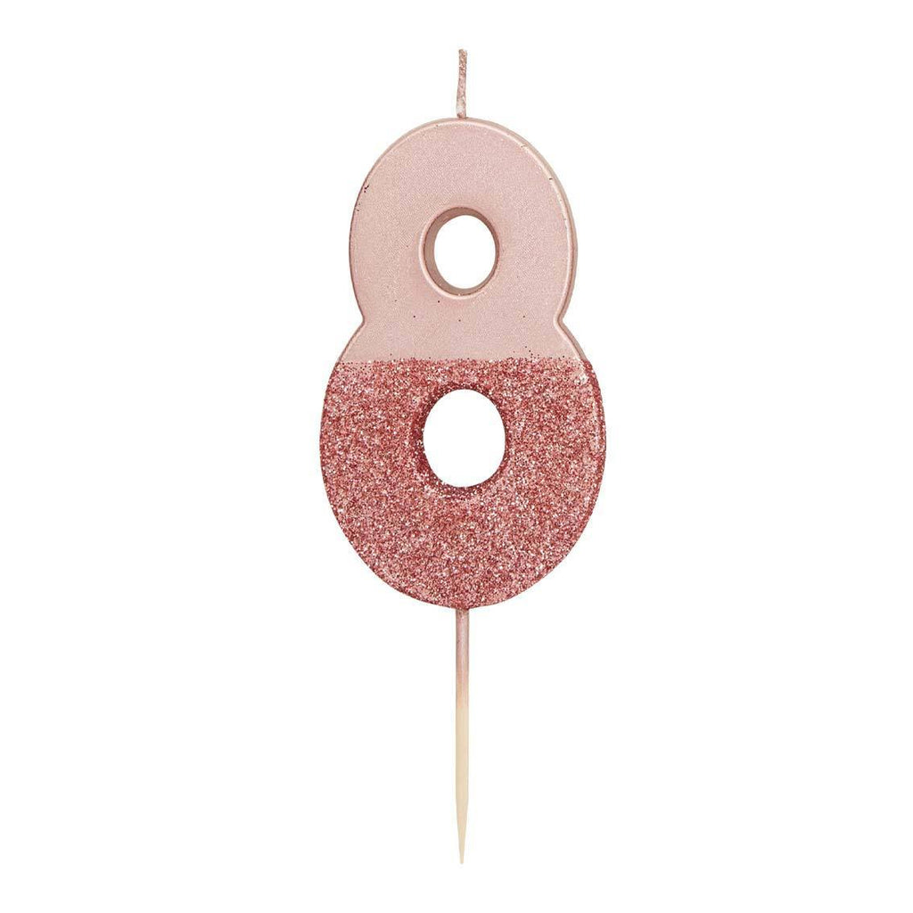 Rose Gold Candle - Number 8