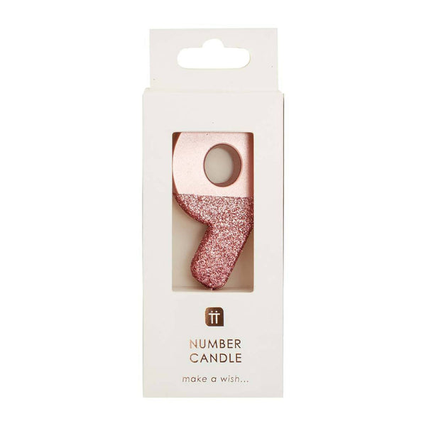 Rose Gold Candle - Number 9