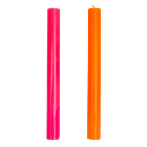 Orange And Pink Dinner Candles (2 pack)