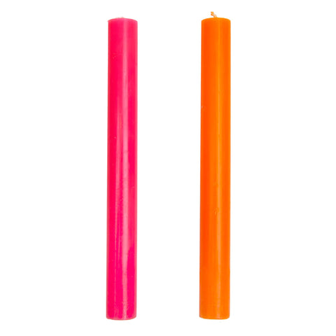 Orange And Pink Dinner Candles (2 pack)