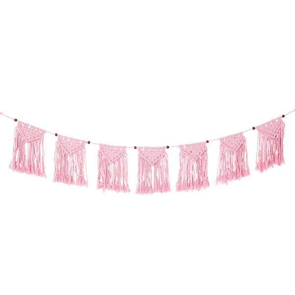 Pink Macrame Woven Garland