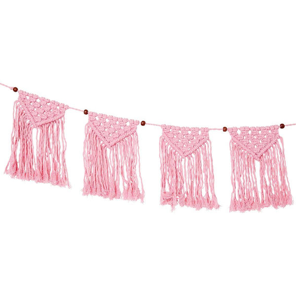 Pink Macrame Woven Garland